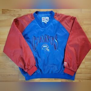 Vintage New York Giants Windbreaker Pullover Logo 7 Collectors Piece XL